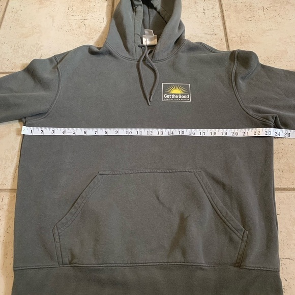 H&M L.O.G.G. "Get the Good" Sun Graphic Hoodie Sweatshirt Gray M - Picture 6 of 6